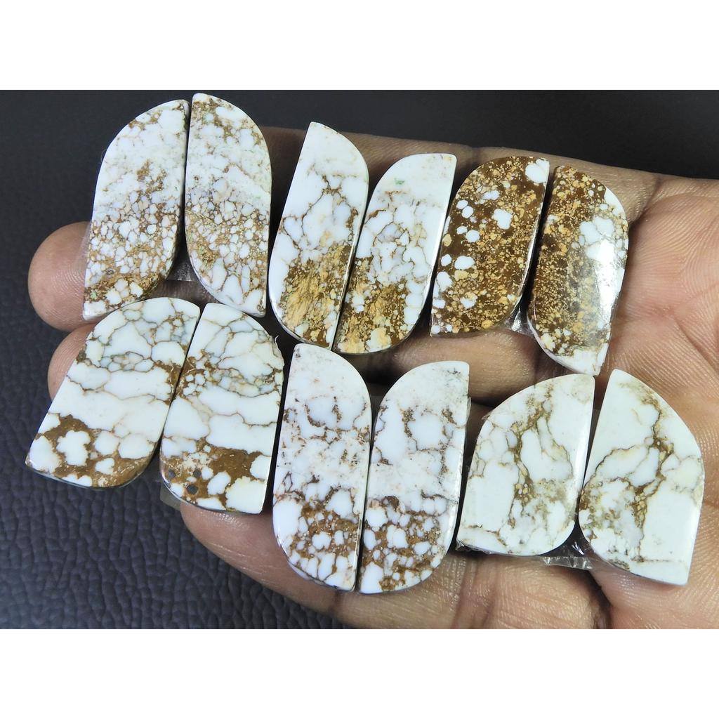 227Cts. Natural Wild Horse Jasper Fancy Cabochon Loose Gemstone 6Pair Lot C-1474
