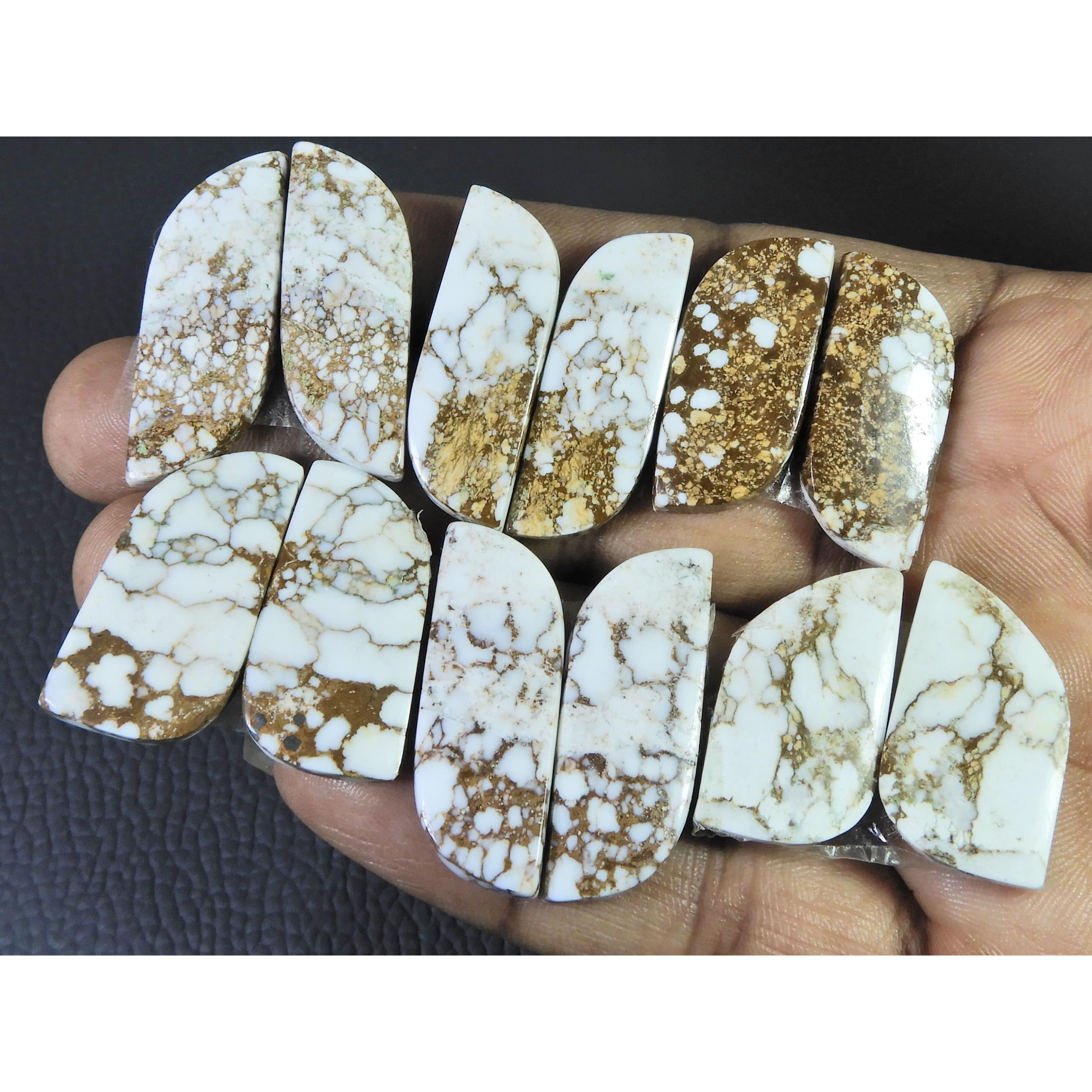 227Cts. Natural Wild horse Jasper Fancy Cabochon Loose Gemstone 6Pair Lot C-1474