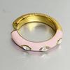 INS European-American Fashion Luxury Ring: 18K Gold Plated, Open Design, Drip Glaze Zircon, Stainless Steel, Versatile Finger Jewelry