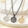 TOHM Stainless Steel Volleyball Pendant Necklace