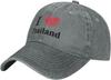 I Love Thailand Baseball Cap for Unisex Women Adjustable Vintage Cowboy Hat Cotton Dad Hats