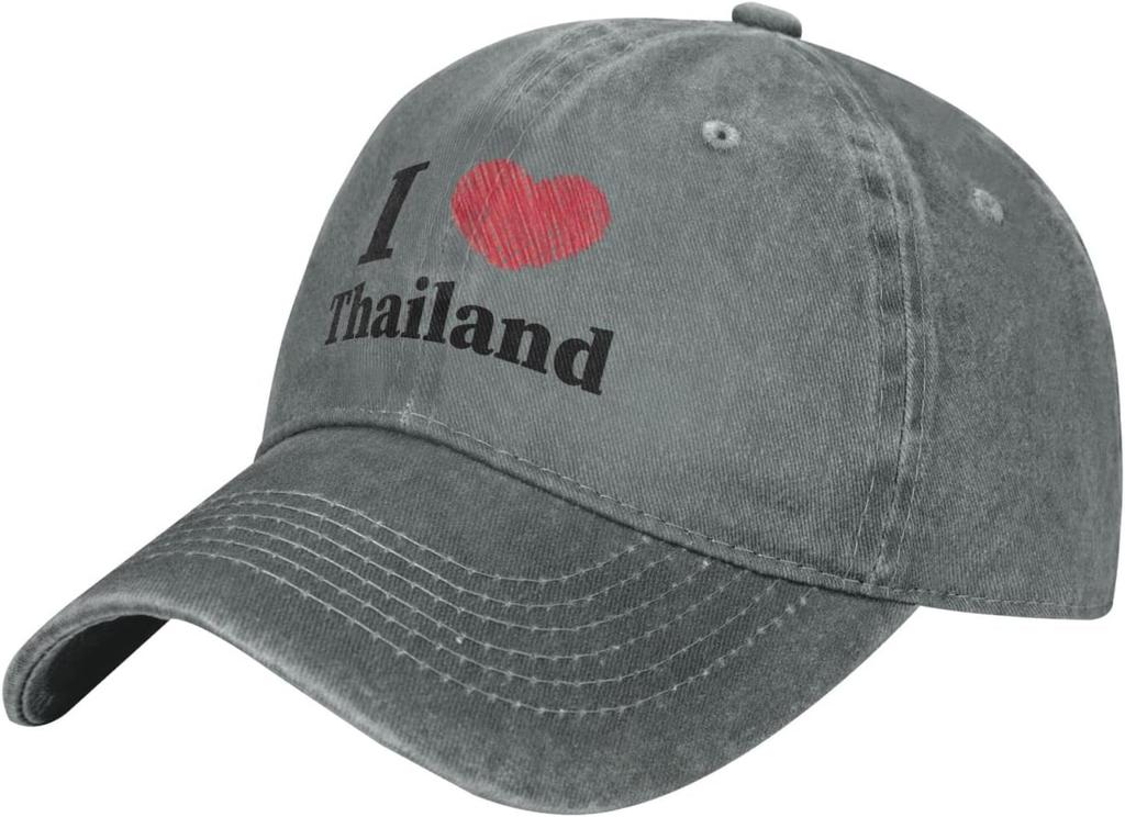 I Love Thailand Baseball Cap for Unisex Women Adjustable Vintage Cowboy Hat Cotton Dad Hats