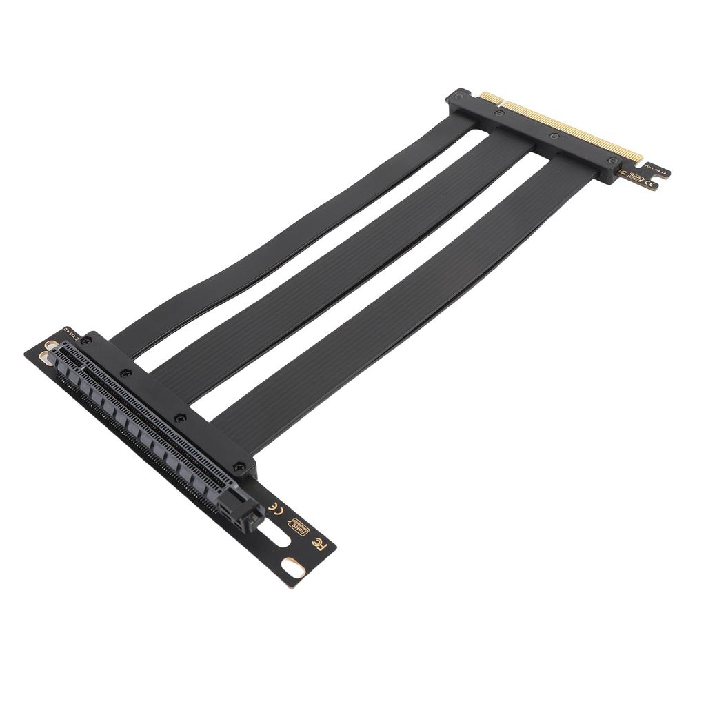 PCI E 4.0 X16 High Speed Extension Card Port GPU Extender Riser Cable 90 Degree Adapter Black