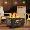 Fire Pit Black 60 X 60 X 40 Cm Steel