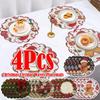 Non Slip Table Mats 38cm Christmas Decor Tablecloth  Winter Dining Party Christmas Decor