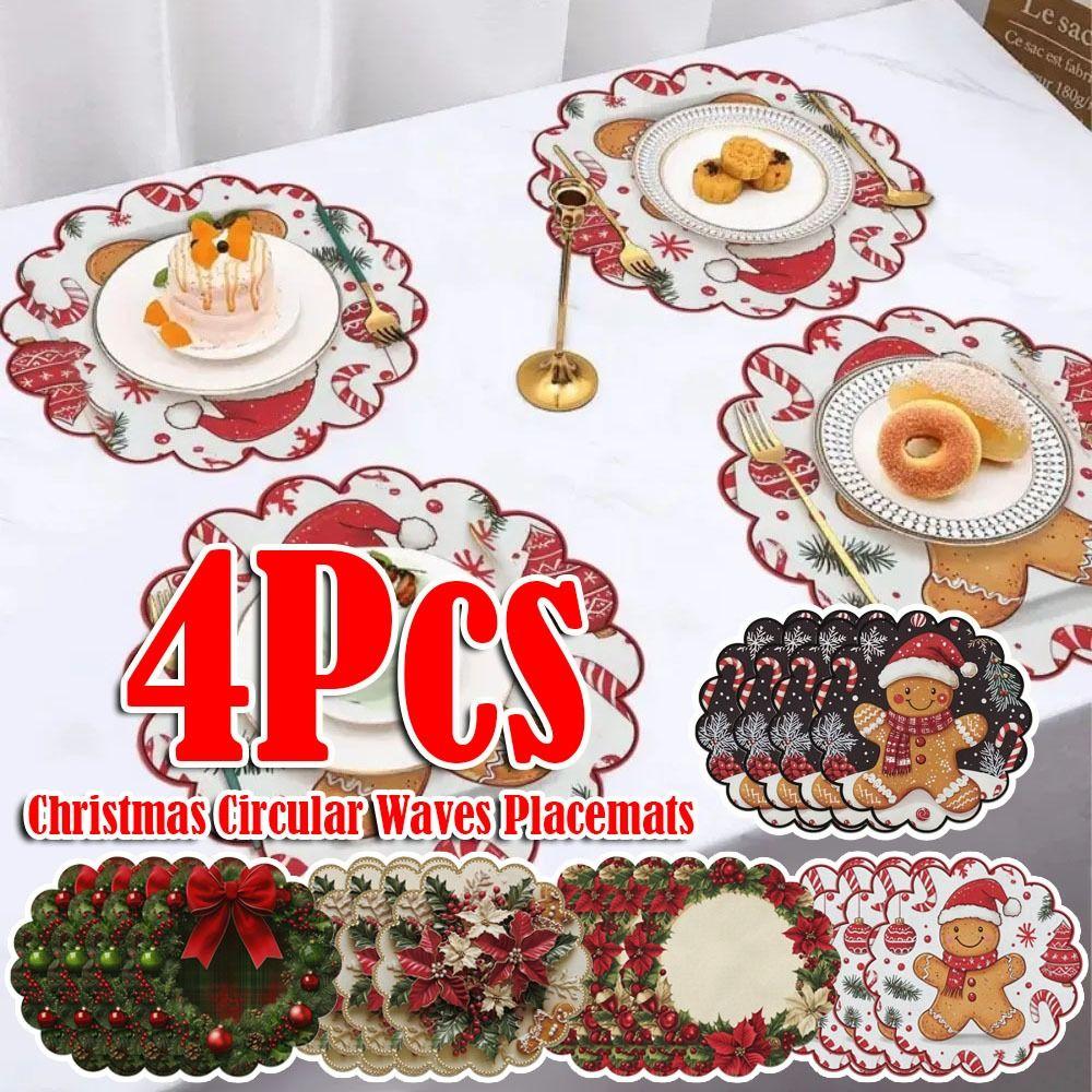 Non Slip Table Mats 38cm Christmas Decor Tablecloth Winter Dining Party Christmas Decor