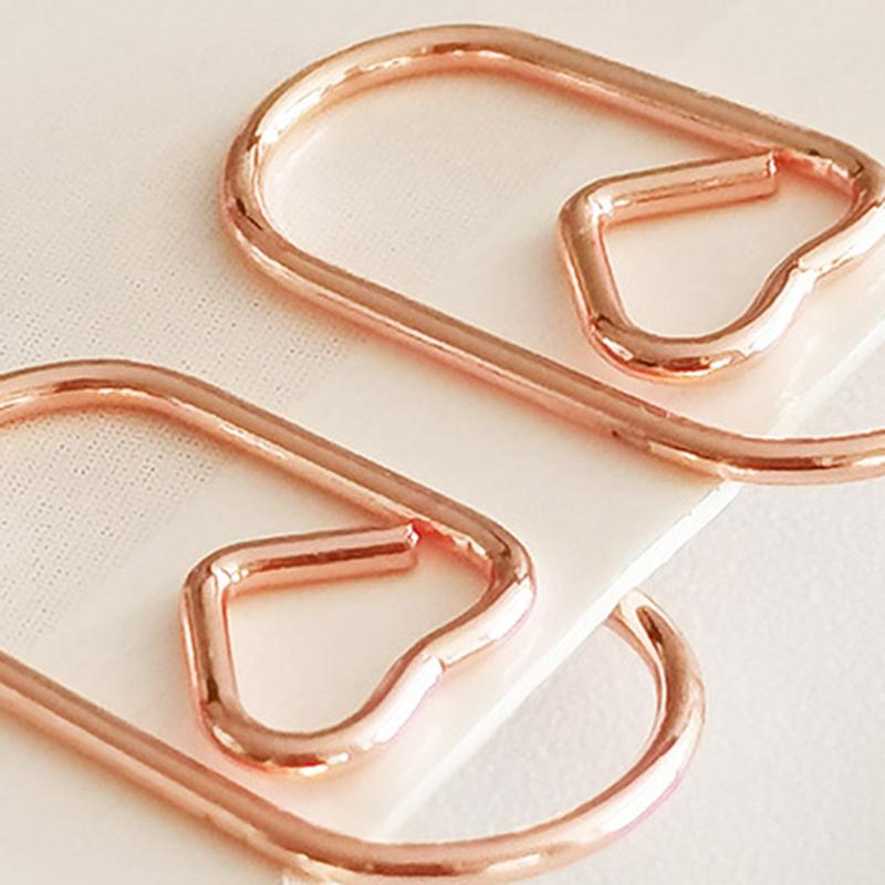 Kit 50 Peças Mini Clipes de Coração de Metal Material de Escritório Clipe de Papel É Fofo e Requintado, com Aparência e Praticidade