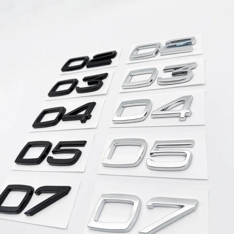 1PC ABS D2 D3 D4 D5 D6 D7 Car Letters Logo Trunk Emblem Badge Sticker For Car S40 S60 V40 V50 XC40 XC60 V70 V60 S90 C30 XC90