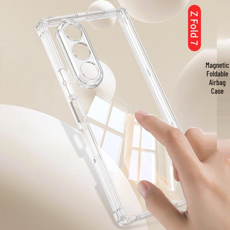 Samsung Z Fold7 Magnetic Airbag Case with Minimalist Style - Transparent, Full Hinge Coverage, for Men and Women
