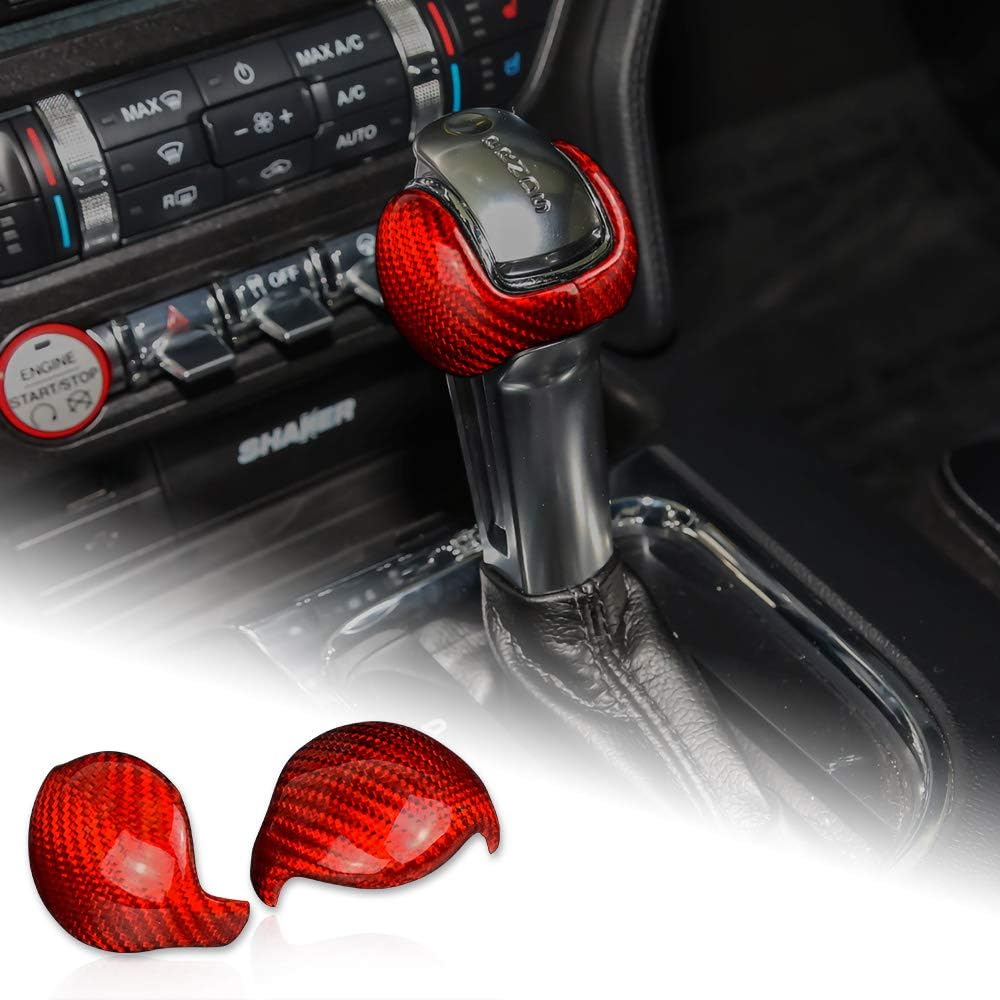 AIRSPEED per Ford Mustang Copri Pomello Cambio in Fibra di Carbonio Adesivo Accessori Interni per Ford Mustang 2015 2016 2017 2018 2019 2020 2021 2022 2023
