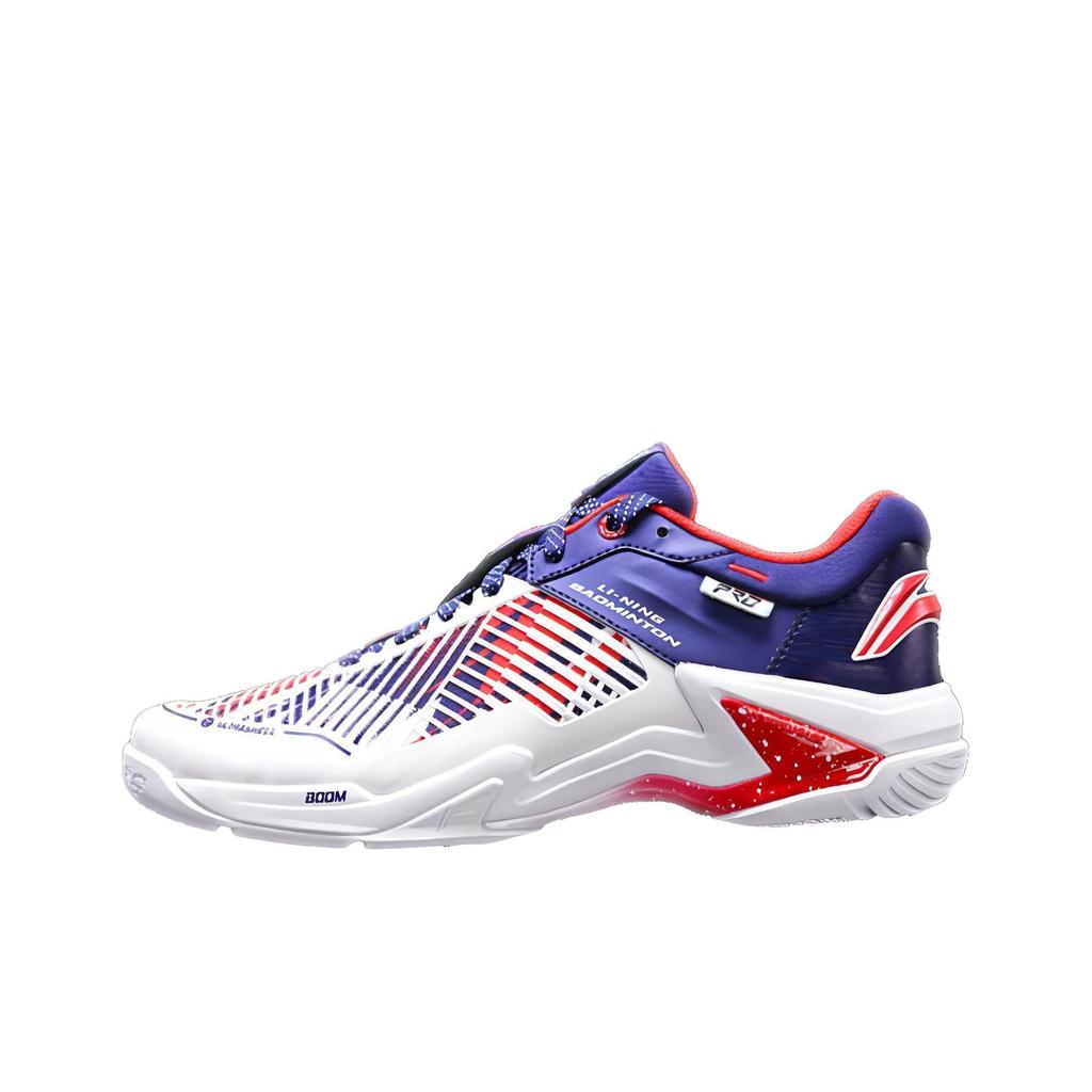 Li Ning Thunder Series Pro Kényelmes Ütéscsillapítás Csúszásmentes Kopásálló Alacsony szárú Tollaslabda Cipő Unisex Cipő Fehér Kék AYAT009-3