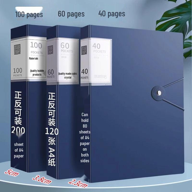 Transparent A4 Document Folder with Insert Pages for Office, Meetings, Contracts, Student Papers, and Certificates