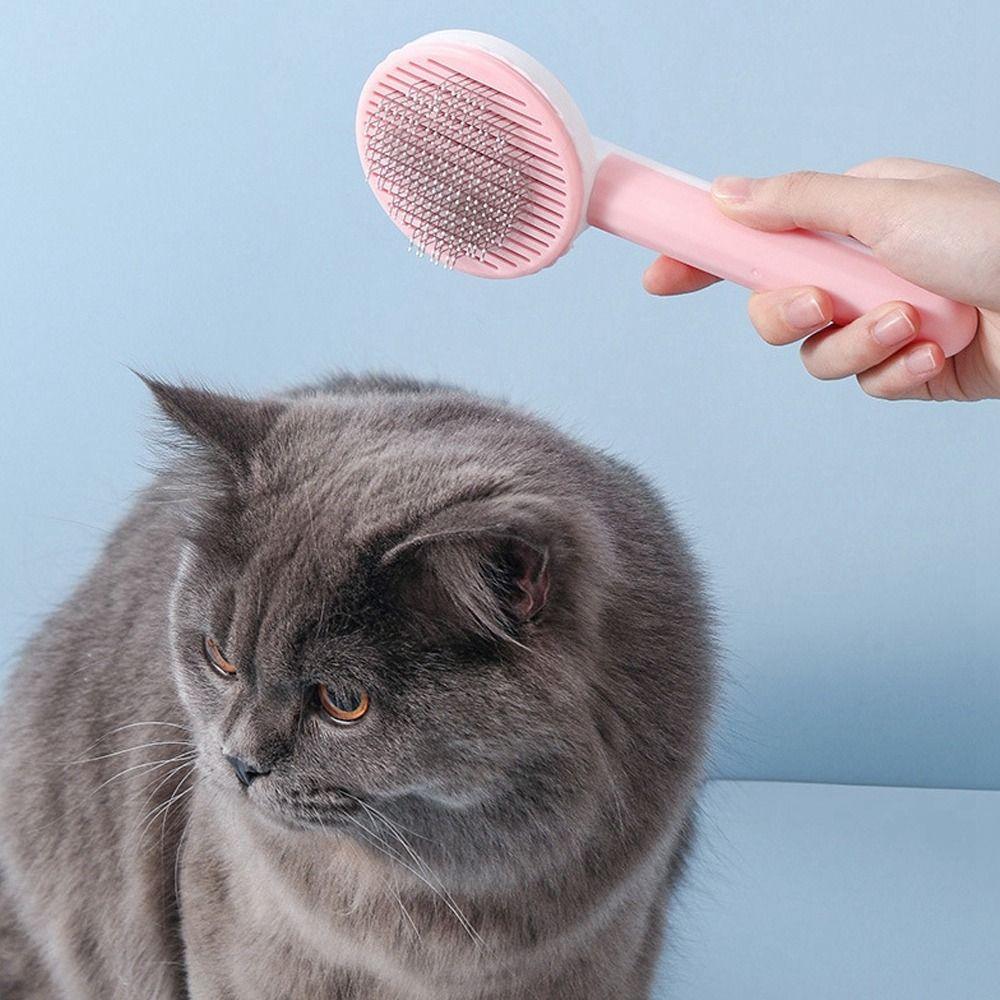 Massager For Cats Dog Pet Accessories Self Cleaning Pet Comb Scraper Hair Remover Cat Brush