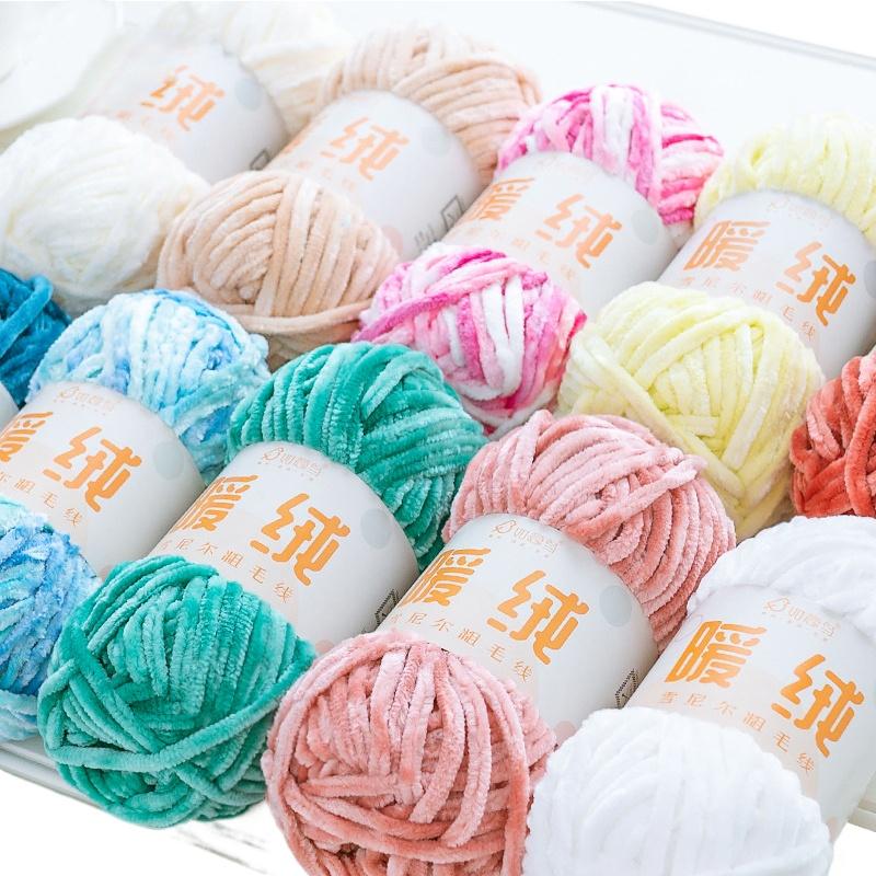 1 Rulle Enfärgad DIY Hantverk Stickning Ull Mjuk För Hatt Halsduk Kreativ Bomullstråd Ull Virkning Handgjorda Tillbehör