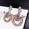 Fairy Style Geometric Bee Rhinestone Earrings – Handmade, Versatile Korean Japanese Design