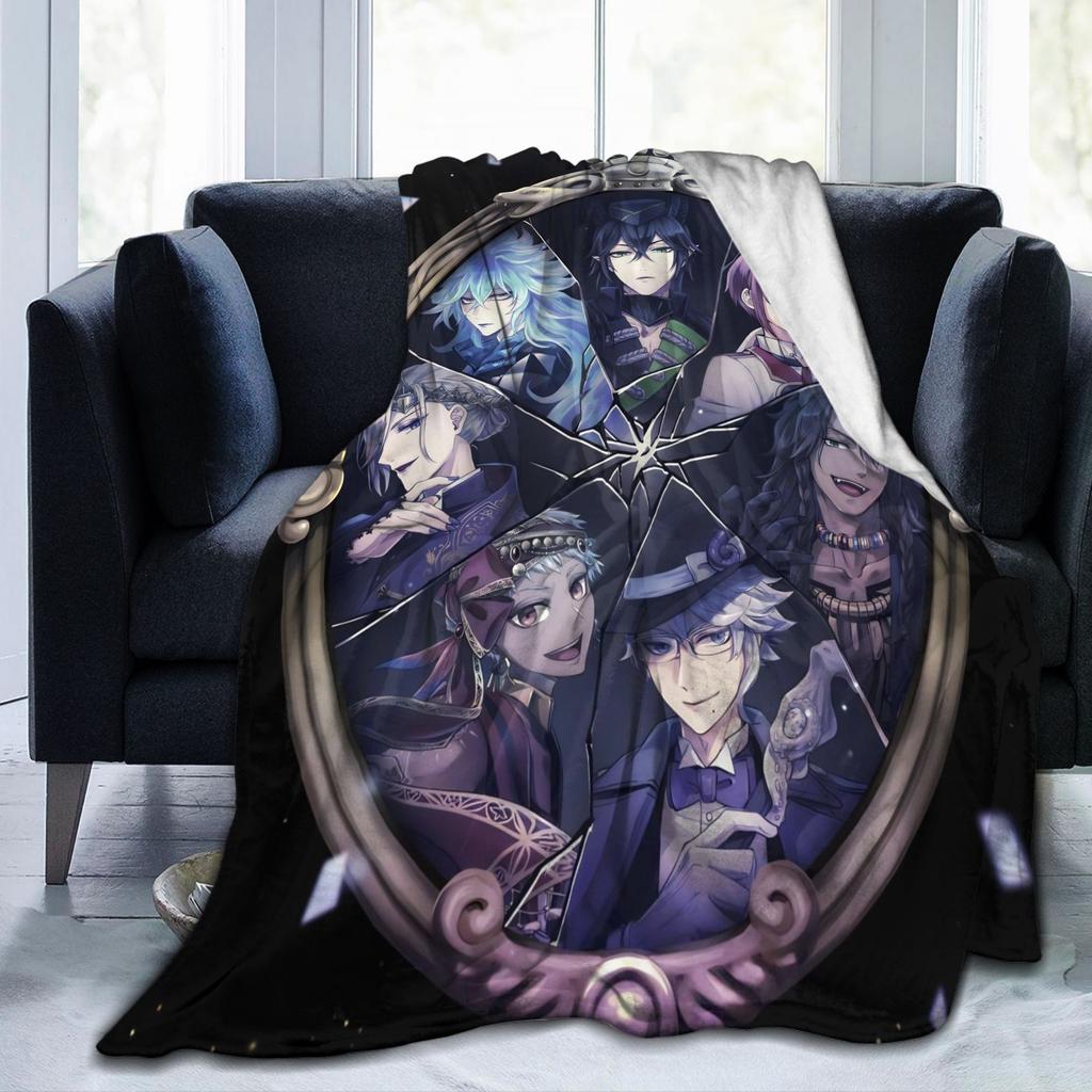 Twisted Wonderland Yuu Grim Koc TWST Gra rytmiczna Wełniany Nowość Oddychające Kocy do rzucania na pościel Salon Zima Samochód