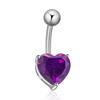 Exquisite Belly Button Rings Stylish Heart-shape Crystal Belly Nail Navel Rings Body Piercing Jewelry