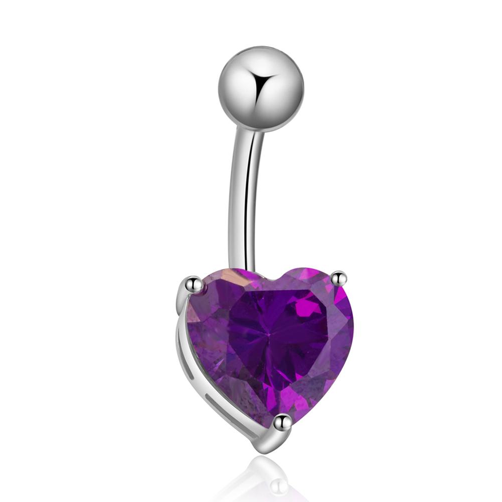 Exquisite Belly Button Rings Stylish Heart-shape Crystal Belly Nail Navel Rings Body Piercing Jewelry