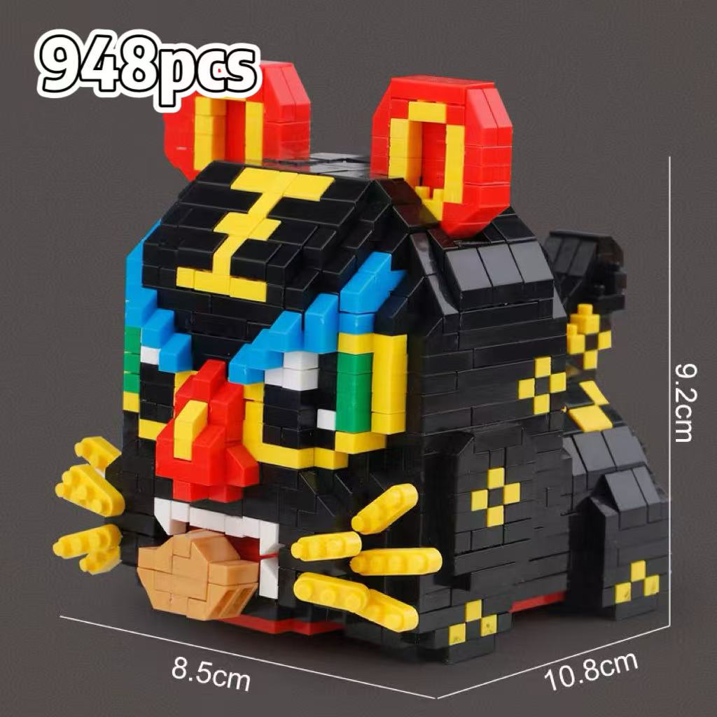 

MOC 1000PCS+ Tiger Micro Diamond Building Blocks 3D Model Creative DIY Toy Children s Adult Gift