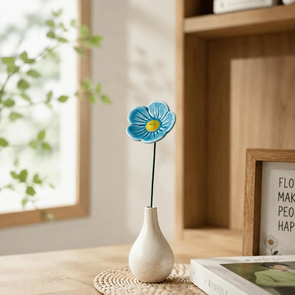 3pcs Ceramic Bee Butterfly Water Dispenser Colorful Artificial Flower  Garden Stake