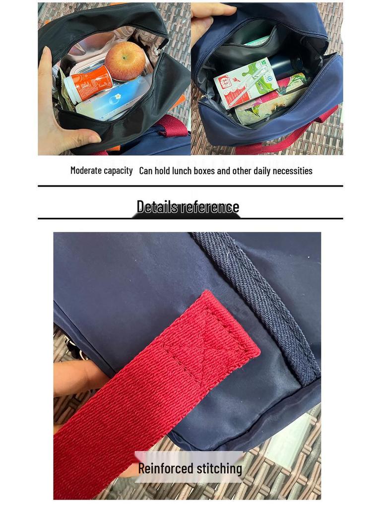 Niche Korean Colorblock Water-Repellent Tote: Versatile Women's Lunch, Work & Mommy Bag