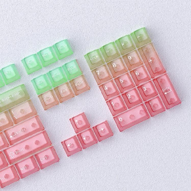 115 Key Full Set Clear PC Keycaps With Coating Dye-sublimation Keycap Enhances Durability And Light Diffusions