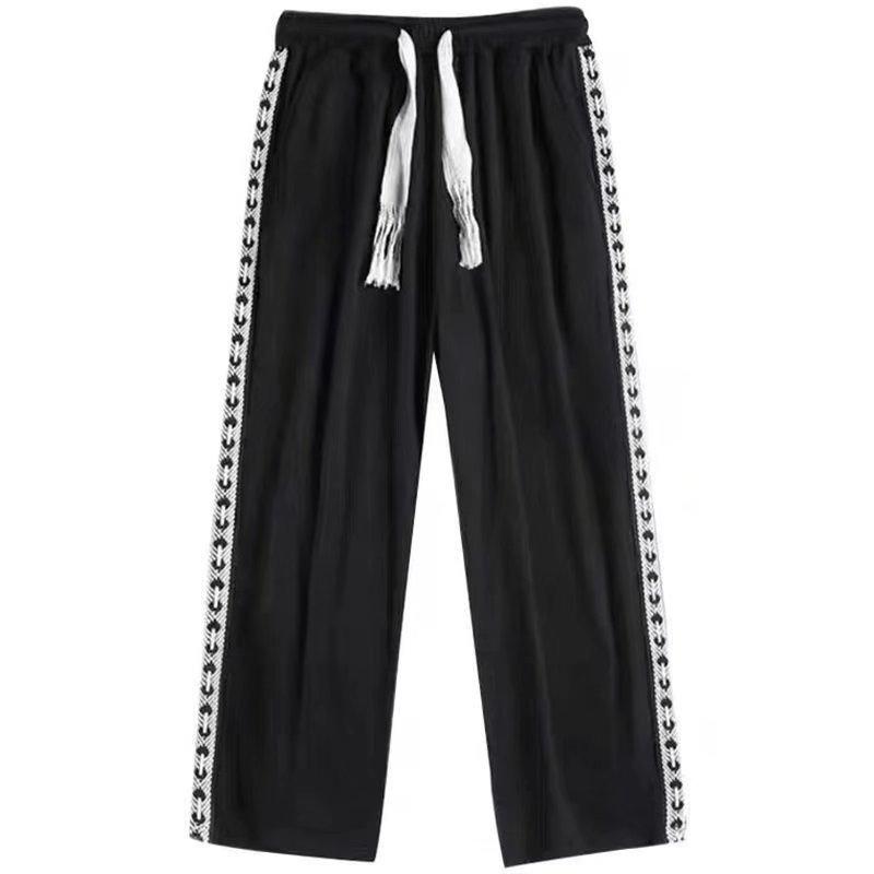 Dark Sweatpants Men's Trend Loose Sports and Leisure Guochao Hip-hop Straight Wide-leg Trousers