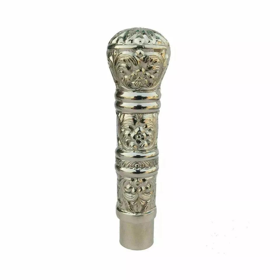 

Designer Brass Long Head Handle For Antique Style Walking Stick Cane Gift серебряный