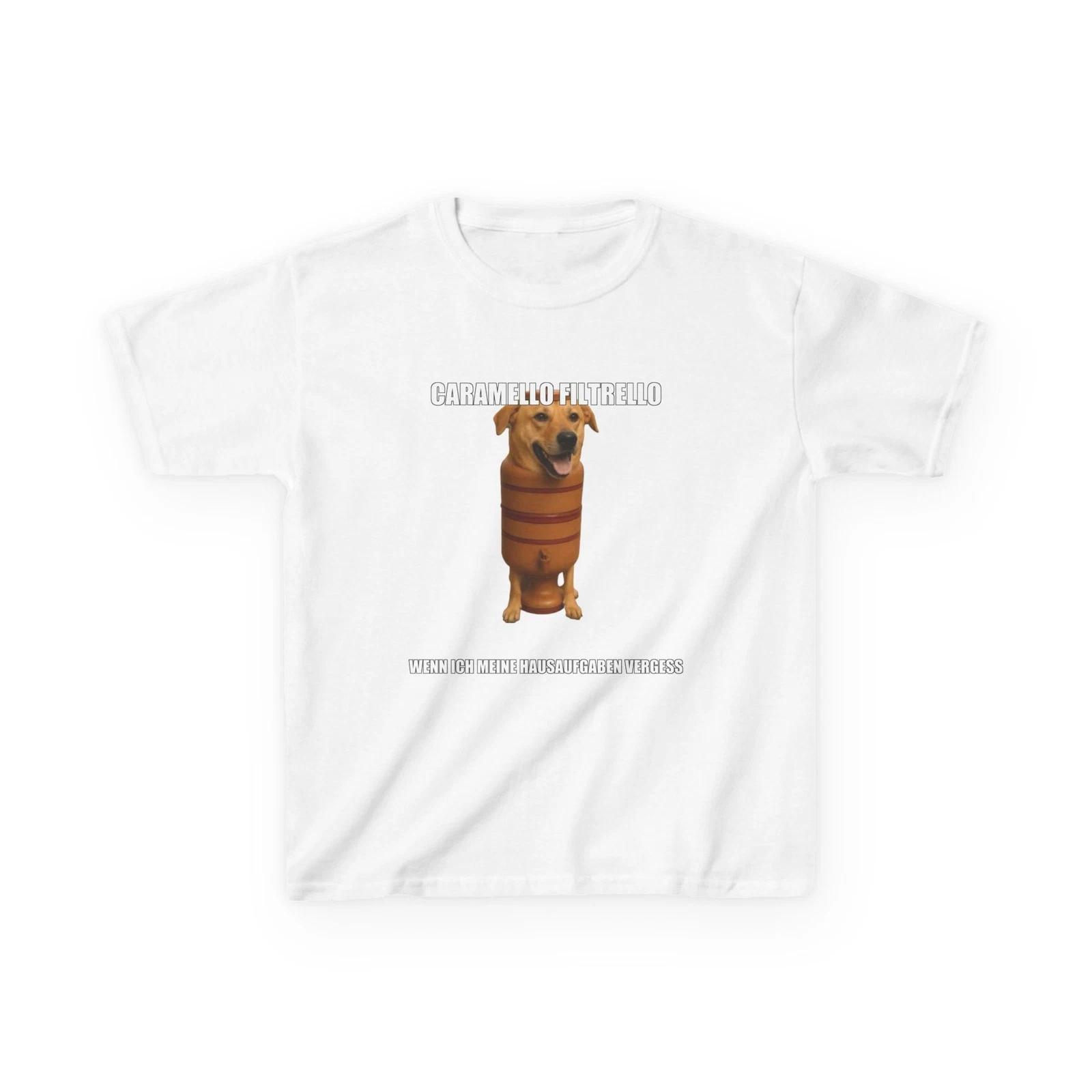 Caramello Filtrello Kids T-Shirt | Brainrot Meme Shirt Funny Viral Internet Humo 3XL