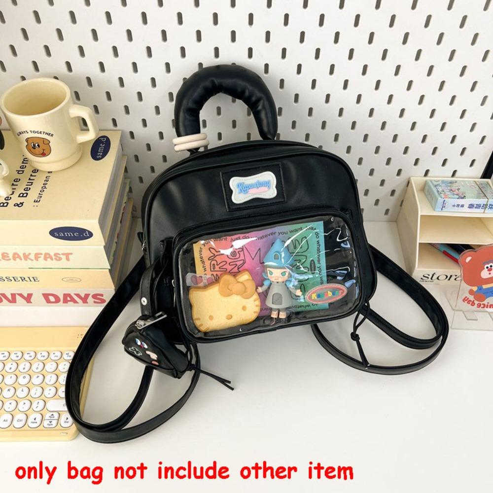 

Silver Solid Color Itabag Zipper Bag Fashion Backpacks Casual Transparent Pocket Outdoor чёрный