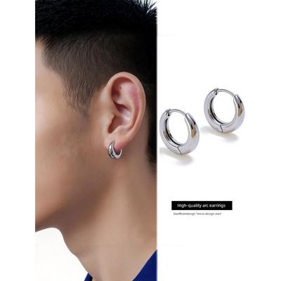2025 European and American Fashion Men's Earrings Niche Design Light Luxury High-End Earrings for Women Trendy Round Ear Hoops Ear Rings