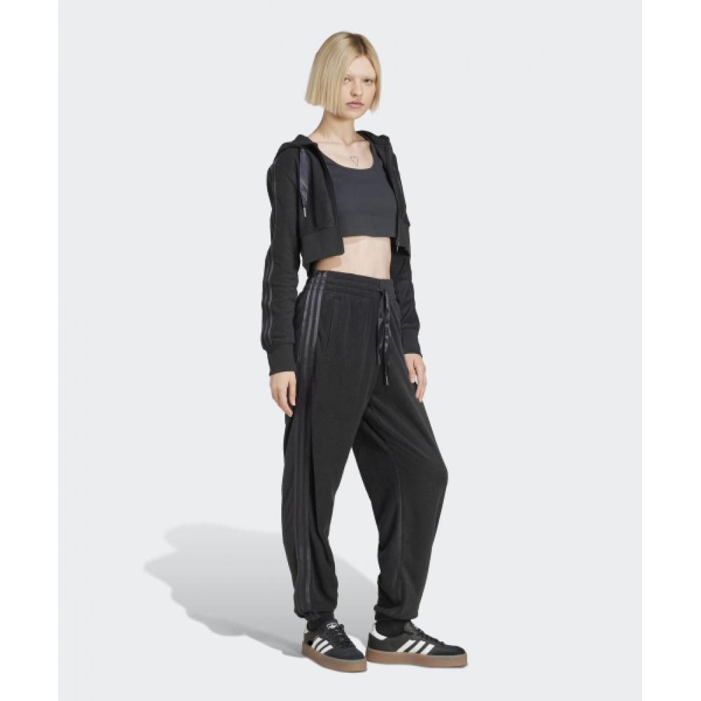 Adidas Cropped Full Zip Hoodie   Black Jn3006