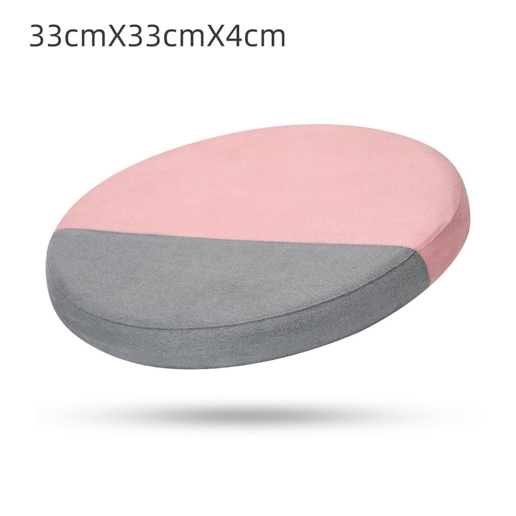 Round Stool Cushion Pad Memory Foam Meditation Pillow Matrress 33cm - Pink Gray