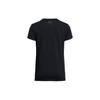 Under Armour Project Rock Johnson Letter Design Training Casual Printed Crew Neck T-Shirt Women T-Shirts Black 1382701-001