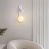 LED Wall Light With Switch Adjustable Spotlight Glass Wall Sconce Lamp For Bedroom Bedside Light Fixture Wall Decor White