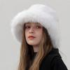 Fluffy Fur Bucket Hat For Women Plush Fisherman Hats Warm Women'S Winter Hat Thicken Cold Snowy Day Panama Cap Mongolia Caps