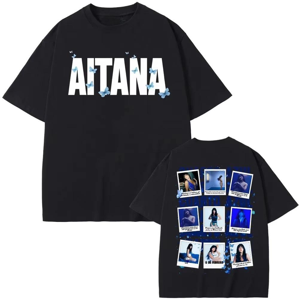 

Summer Unisex Women Harajuku Hip Hop Vintage Tshirt 2026 Singer Aitana Azul Album Tour Graphic Ops High Quality Cotton Tshirts S