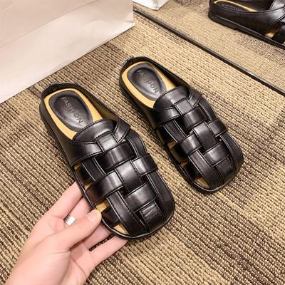 High-End Taschenkopf-Slipper Damen Sommer Outdoor Ein-Pedal Neu Französisches Temperament Vielseitig Lässig Mules