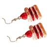 Sweet Strawberry Cake Earrings Food Shaped Drop Earring Stylish Ear Pendants for Women Girls Fashionable Ears Jewelry