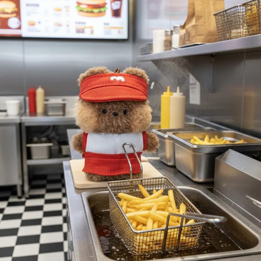 LINE FRIENDS minini World Plush Doll Keyring Pouch Set Brownini