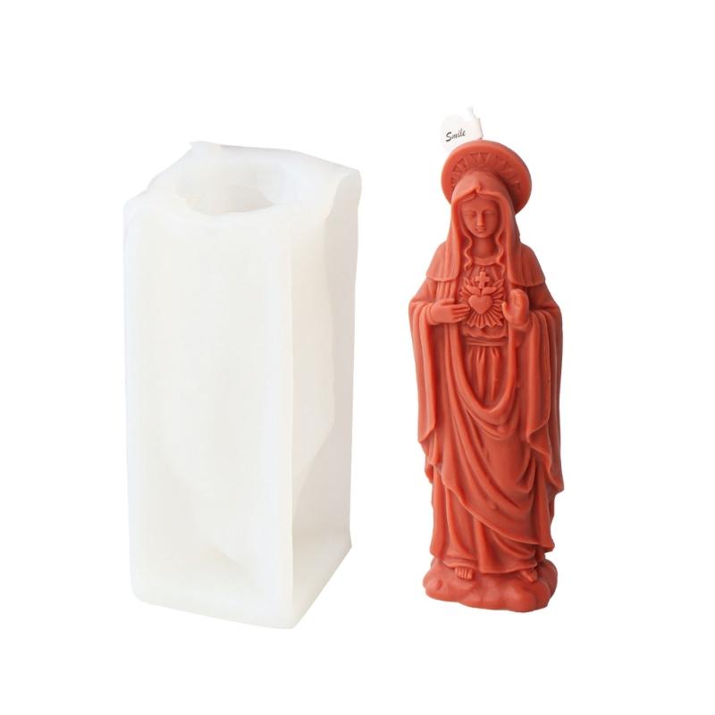 Göttin von Maria Kerzenform Lebensmittelqualität Silikon Antihaftbeschichtung für DIY Kerze Seife Gips Handgefertigte Ornamente Harzguss