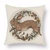 Flower Fox Pillowcase Cushion Animal skull Print Sofa Soft Pillowcase Retro Living Room Bedroom Home Decor Pillowcase