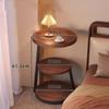 Bedside Cabinet for Home Use, Small Antique Creative Small Round Table Three Story Bedroom Bedside Storage Rack