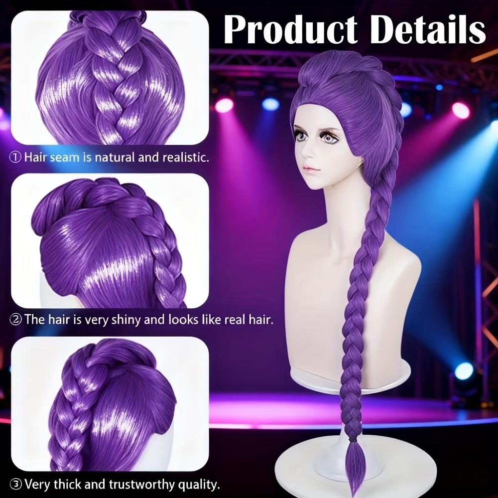Kpop Demon Hunters Kids Girl Role-Playing Wig Rumi Purple Long Hair Party Role-Playing Prop  Cosplay