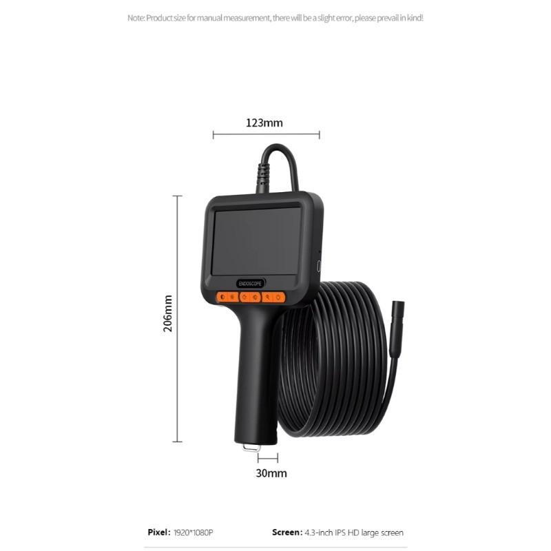 4.3 Inch 1-15m 8mm IP67 200w Industrial Endoscope Camera Waterproof Pipeline Borescope Pixel HD Pipe Inspection Camera