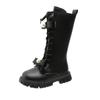 Girls Leather Boots Medium and High Boots Autumn and Winter New Children's Boots Knight Boots Fashion Baby Leather Boots