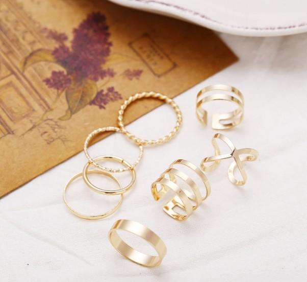 Set di 8 anelli falange ISSA Plus