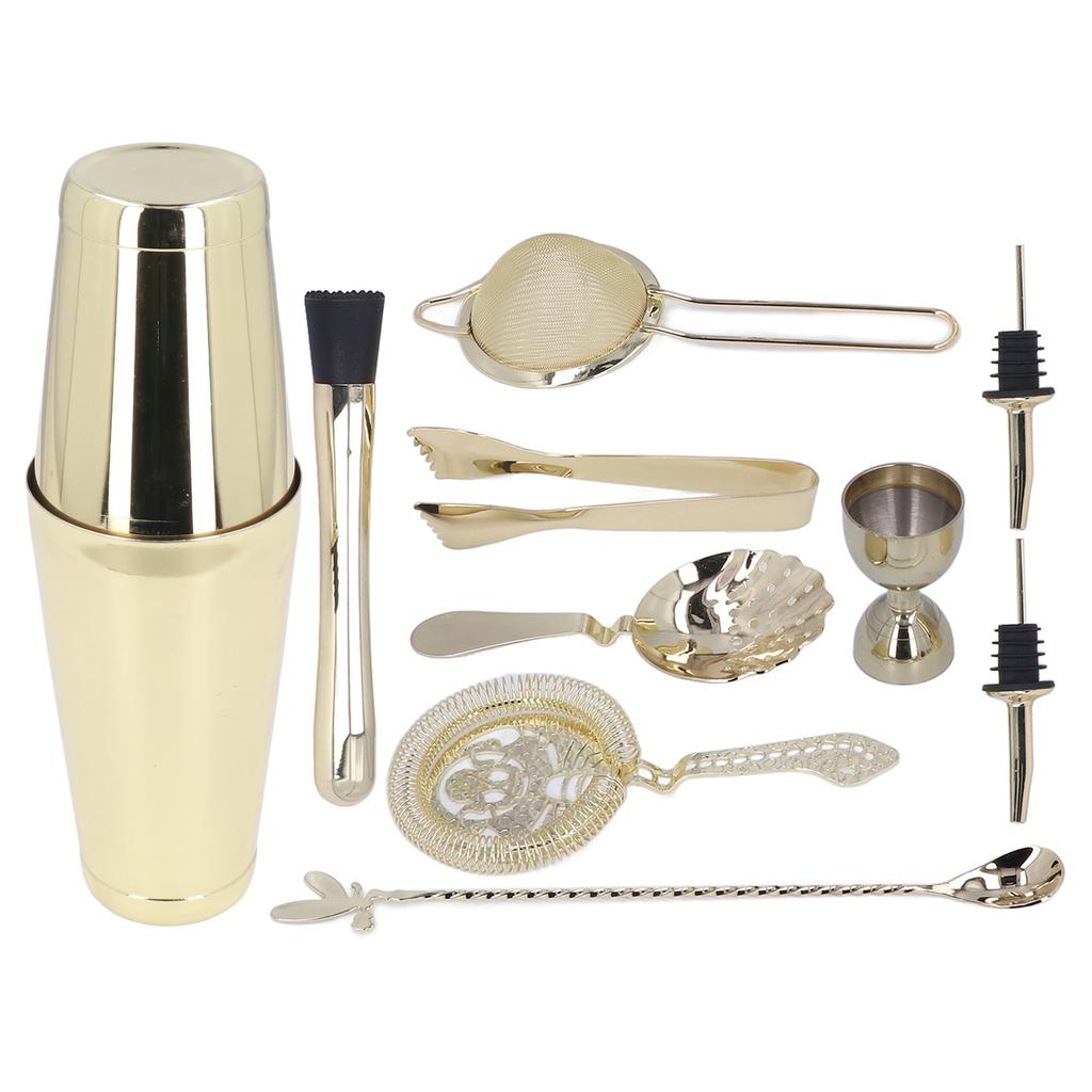 11PCS Cocktail Shaker Set Stainless Steel Drink Mixer Set Bar Cocktail Mixing Tool for