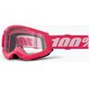 100% Strata 2 Cycling Glasses Pink with Clear Lens