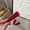 Exquisite New Year Red Bow Woolen Hair Clip for Women